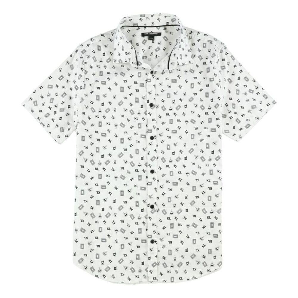 Karl Lagerfeld Mens Short Sleeve Button Up Shirt, NWT